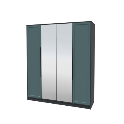 Шкаф распашной Тренд КТ-Ш4 (з) (Антрацит ЛДСП/ Верде ЛМДФ) Ш1800 В2128 Г547